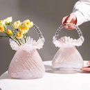 Axyaa Handbag Vase Glass Flower Basket Home Decor EntityStateLuxury Statement