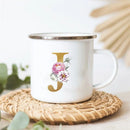 Floral Enamel Mugs: Vintage Design by Axyaa - Perfect for Coffee, Tea, and Desserts