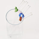 Axyaa Glass Straw Set - Summer Vacation Cocktail Kit with Cleaning Brush
