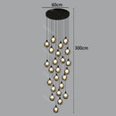 Axyaa Crystal Chandelier Stair Pendant Living Room Lighting