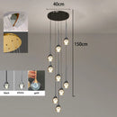 Axyaa Crystal Chandelier Stair Pendant Lamp Living Room Pendant Lights
