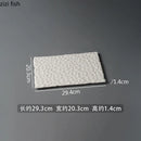 Axya Ceramic Hammer Pattern Rectangular Flat Plate for Molecular Cuisine Tableware