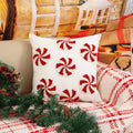 Axyaa Christmas Embroidered Crutches Pillow Cover - Festive Throw Cushion Case