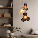 Axyaa Smoke Gray & White Glass Lamp | Nordic Pendant Light for Living, Dining & Bedroom