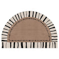 Axyaa Semi-circle Ethnic Floral Floor Mat: Retro Art, Geometric Design, Stain-resistant Rug