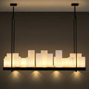 Axyaa Iron Art Glass Candle Chandelier for Home, Restaurant, Kitchen - LED Pendant Lighting