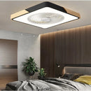 Axyaa Nordic Bedroom Ceiling Fan Ultra-Thin Black Square Pendant Lamp