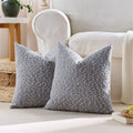 Axyaa Textured Chenille Pillow Cover, Cozy Nubby, Fall Winter Neutral Tones