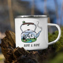 Personalized Caravan Enamel Mug by Axyaa - Camper Coffee Tea Cup