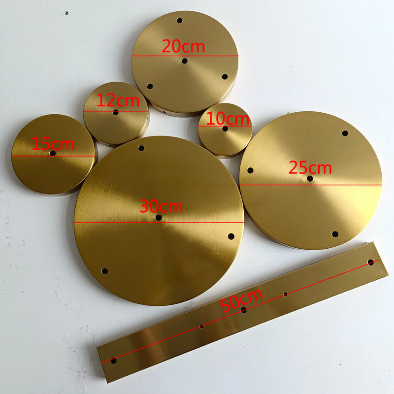 Axya Round Brass Ceiling Plate for DIY Pendant Lamps, Available in Various Sizes