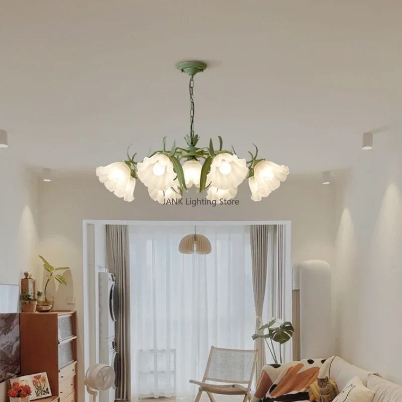 Axyaa Romantic Iron Art Flower Chandelier for Living Room, Bedroom, Villa, and Restaurant