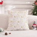 Axyaa Christmas Theme Embroidered Throw Pillow Cover for Home Sofa Decor