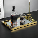 Axya Golden Metal Mirror Tray for Home Decor & Organization