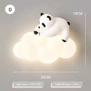 Axyaa Panda Cloud LED Wall Lamp for Kids' Bedroom