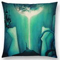 Cute Cat Moon Night Wonderland Witch Halloween Dance Pillow Cover by Axyaa