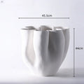 Axyaa Open Fold Edge Ceramic Vase, Abstract Porcelain Flower Pot, Home Decor Crafting