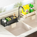 Axyaa Kitchen Sink Organizer & Dish Sponge Holder - Multi-Functional Drain Rack