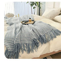 Axyaa Plaid Tassels Bed Runner for Bedroom & Hotel End Decor