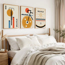 Bauhaus Bicycle Canvas Posters Set by Axyaa - Mid-century Modern Wall Art Prints