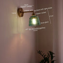 Axyaa Green Glass LED Wall Light for Home Decor, Japanese Style, Living Room, Bedroom