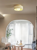 Axyaa Cream Ceiling Light - Minimalist LED Fixture for Living Room Hallway Bedroom