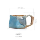 Axyaa Irregular Rope Ceramic Coffee Cup Set Retro Japanese Style Tea Mug