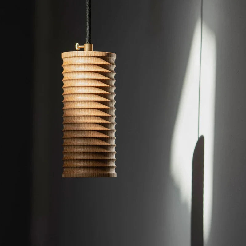 Axyaa Wood Pendant Light: Modern Room Decor Downlight for Ambiance