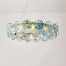 Axyaa Pink Glass Ceiling Chandelier Luxury Hanging Light French Vintage Pendant Lamp