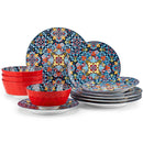 Axyaa New Bohemian Ceramic Dinnerware Set - 12/24 Piece Porcelain Plates & Bowls