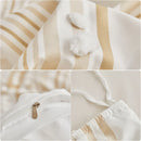 Bohemian Tassel Stripes Duvet Set by Axyaa - Queen Size Comforter Cover