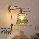 Axyaa Yellow Glass LED Wall Light Fixture Nordic Modern Bedside Lamp