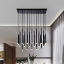 Axyaa Crystal Stair Chandelier - Modern LED Ceiling Light for Living Room