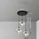 Axyaa Glass 3-Light Pendant Lamp: Luxury Adjustable Ceiling Light for Home, Dining, Bar, Kitchen