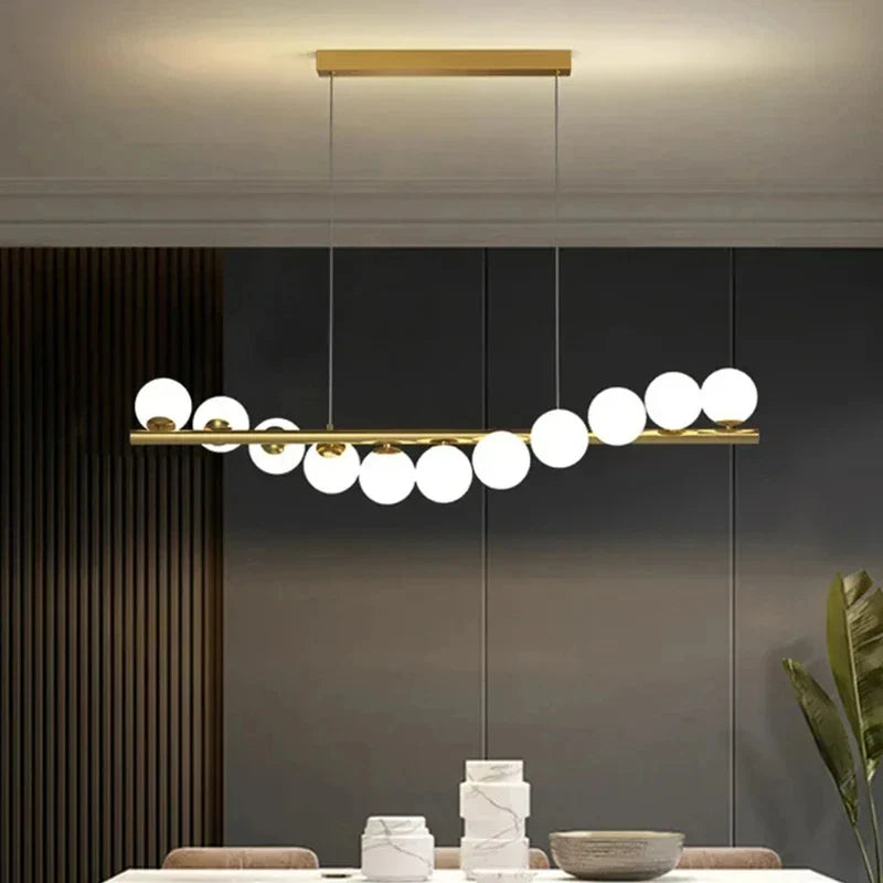 Axyaa Starry Sky LED Pendant Light Glass Bubble Chandelier for Dining Kitchen Island