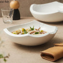 Axyaa Rock Pattern Ceramic Salad Bowl Set - Double-Layer Thick Soup & Pasta Bowls