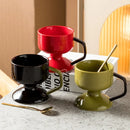 Axyaa Ceramic Dessert Bowl Set for Ice Cream, Yogurt, Salad, Pudding, and Cold Drinks