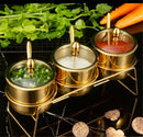 Axya Stainless Steel Seasoning Box Set with Spoon - Spice, Salt, Pepper Container