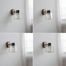 Axyaa LED Wall Light Mirror Clear Glass Modern Square Bedside Lamp