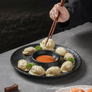 Axyaa Ceramic Shrimp Plate - Elegant Dumpling Serving Plate for Household