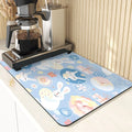 Axyaa Easter Rabbit Print Placemats & Coasters: Absorbent Kitchen Mats & Home Decor