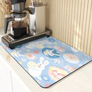 Axyaa Easter Rabbit Print Placemats & Coasters: Absorbent Kitchen Mats & Home Decor