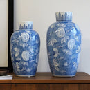 Axyaa Blue & White Chinese Ceramic Vase Decor - Classic Porcelain Design