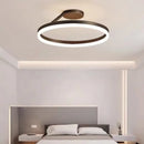 Axyaa Nordic Ring Ceiling Chandelier: White/Black LED Light for Bedroom, Kitchen, Dining Room