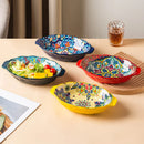 Axyaa 9" Ceramic Egg Baking Pan & Pasta Plate Set