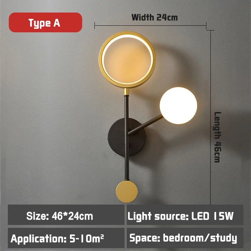 Axyaa Nordic LED Wall Lamp: Modern Minimalist Indoor Lighting Fixture