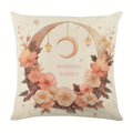 Axyaa Ramadan Karim Pillowcase: Flower Crescent Moon Lamp Design Sofa Cushion Cover