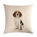 Axyaa Pug Pet Dog Pattern Cotton Linen Throw Pillow Cover for Home Decor