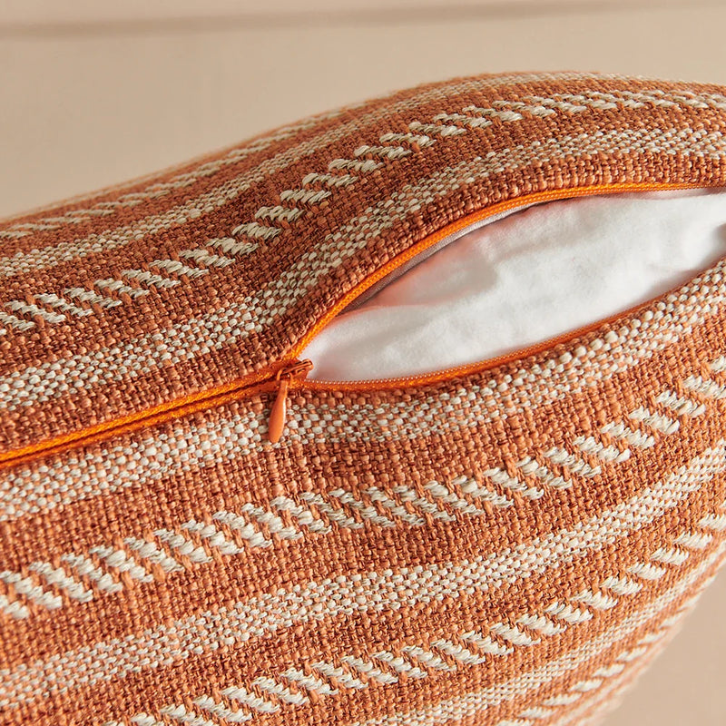 Orange Linen Tassels Cushion Cover by Axyaa: Decorative Pillow for Living Room, Bed, Sofa