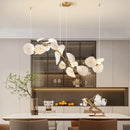 Axyaa Ceramic Chandelier: Elegant Lotus Leaf Design, Creamy Finish, Luxury Lighting for Home & Restaurant