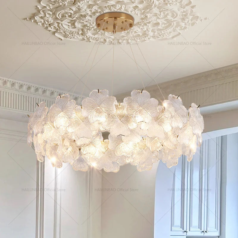 Axyaa Elegant French Clover Chandelier with Crystal Lighting